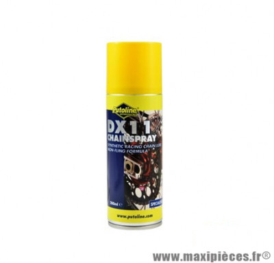 Graisse chaine dx11 (spray) chaine Putoline vendu en 200ml pièce pour Mécaboite, Moto, Quad, Mobylette