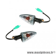 Paire de clignotants arrière transparent pour mbk nitro après 2013, booster naked av / yamaha aerox après 2013, bws naked av / piaggio typhoon après 2011 / derbi gpr / aprilia rs4