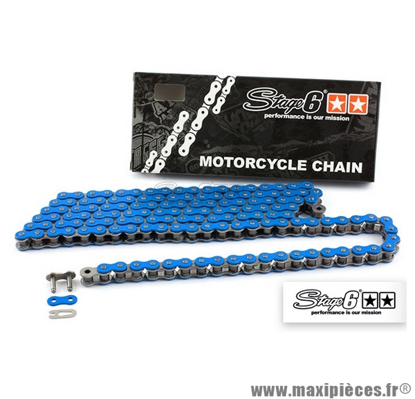 Chaîne renforcée HQ mécaboîte Stage 6 140 maillons D420, couleur bleu