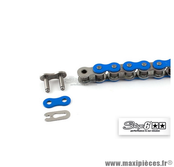 Chaîne renforcée HQ mécaboîte Stage 6 140 maillons D420, couleur bleu
