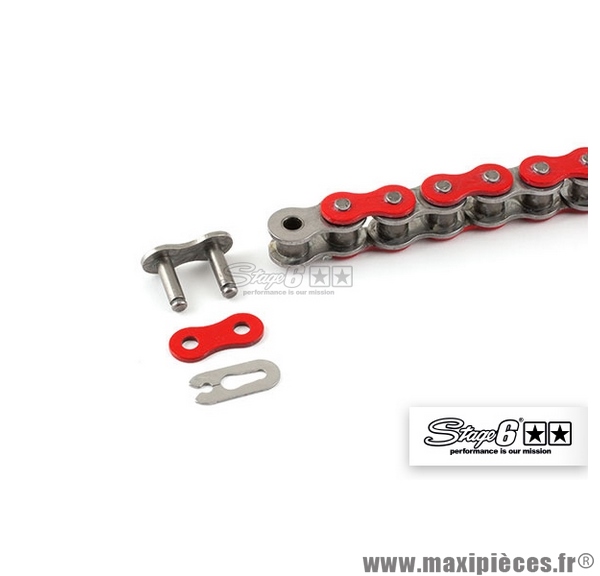 Chaîne renforcée HQ mécaboîte Stage 6 140 maillons D420, couleur rouge