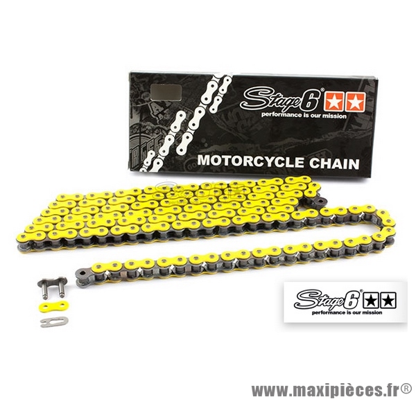 Chaîne renforcée HQ mécaboîte Stage 6 140 maillons D420, couleur jaune