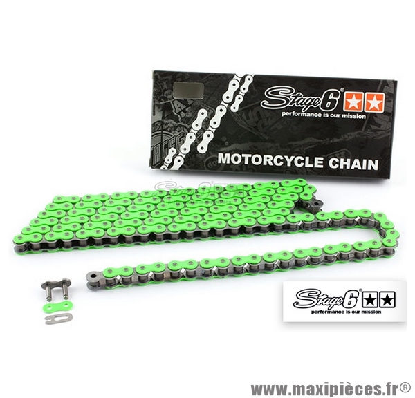 Chaîne renforcée HQ mécaboîte Stage 6 140 maillons D420, couleur Fluo Vert