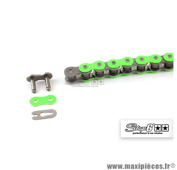 Chaîne renforcée HQ mécaboîte Stage 6 140 maillons D420, couleur Fluo Vert