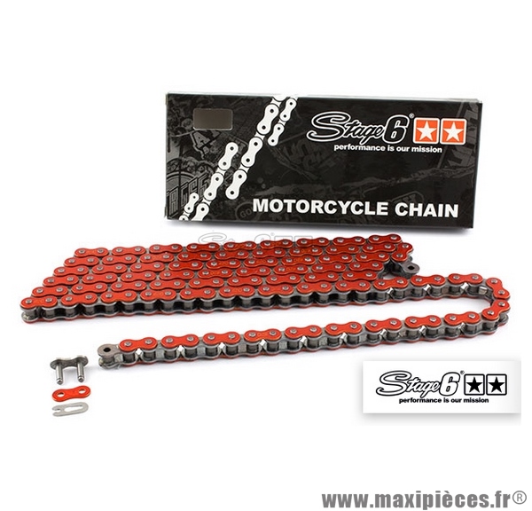 Chaîne renforcée HQ mécaboîte Stage 6 140 maillons D420, couleur anodisée orange