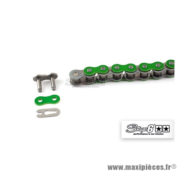 Chaîne renforcée HQ mécaboîte Stage 6 140 maillons D420, couleur anodisée vert