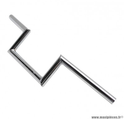 Guidon z barre lisse acier chrome hauteur 100mm pour cyclo peugeot 103 / mbk 51