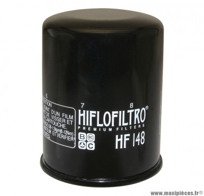 Filtre à huile Hiflofiltro HF148 (65x85mm) pièce pour Moto : YAMAHA 1300 FJR 2001>