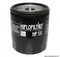 Filtre à huile Hiflofiltro HF551 (76x90mm) pièce pour Moto : MOTO-GUZZI 850 BREVA, 940 BELLAGIO, 1100 CALIFORNIA, 1200 NORGE, 1200 STELVIO