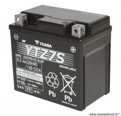 Batterie 12v 6 ah ytz7s yuasa sans entretien gel pret a l'emploi (lg113xl70xh105) pièce pour Scooter, Mécaboite, Maxi Scooter, Moto, Quad