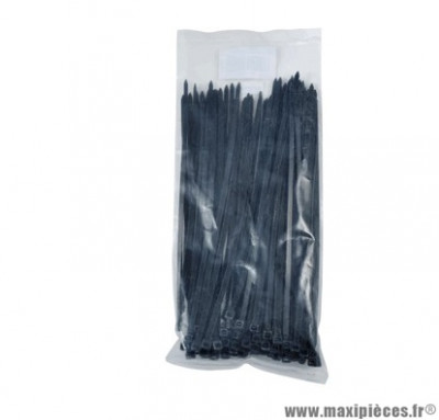 Collier de serrage (Rilsan / Rislan / Colson) noir longueur 200mm largeur 3,6mm (x100)