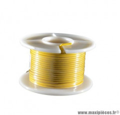 Rouleau de 25m de fil électrique section 0,75mm jaune