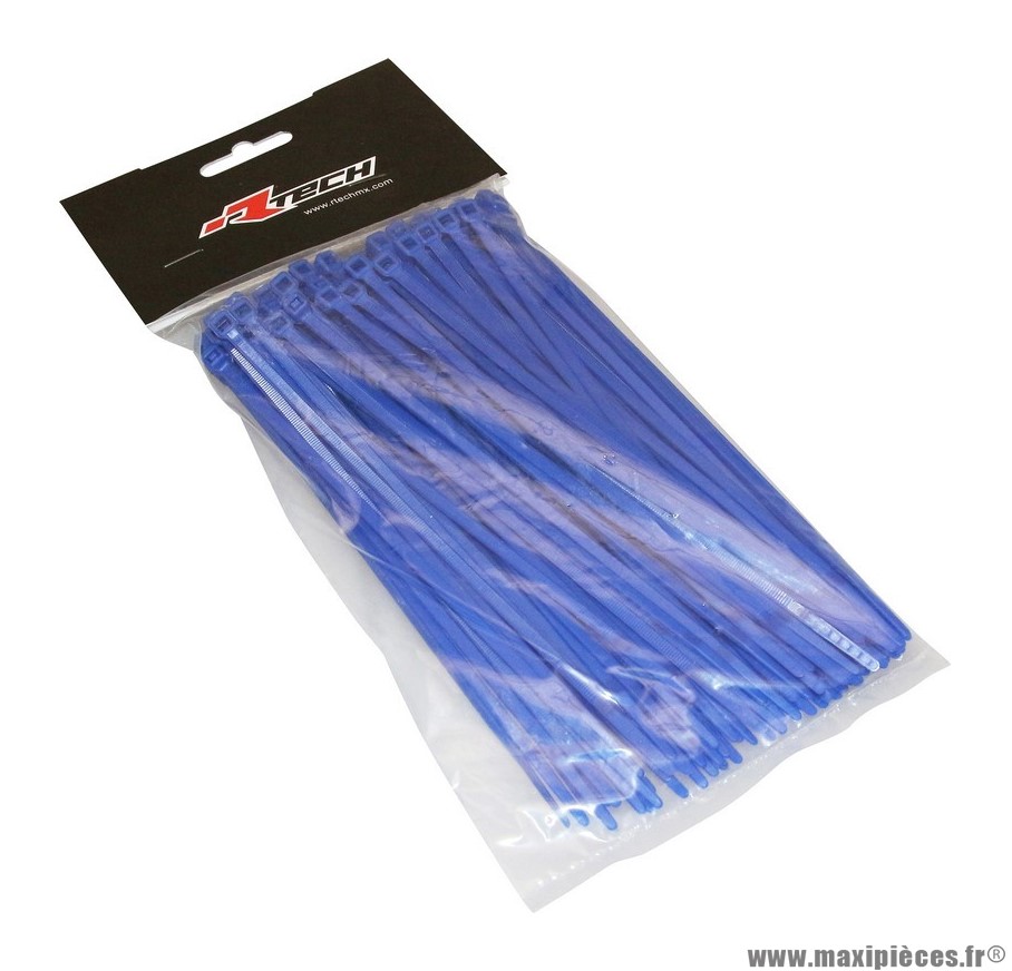 Attaches nylon bleu X100 : colliers Rilsan, Rislan, Colson. - Maxi Pièces 50