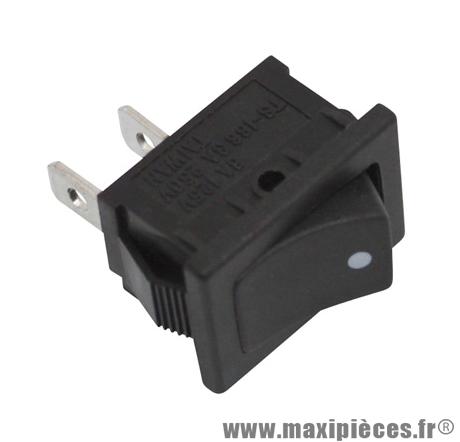 Interrupteur on / off bouton noir pièce pour Scooter, Mécaboite, Mobylette, Maxi Scooter, Moto, Quad