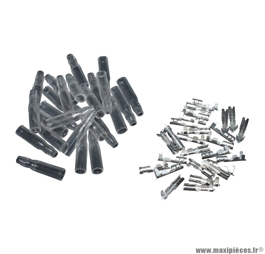 Cosse electrique ronde femelle 3,5 avec isolant (sachet de 25 pieces) pièce pour Scooter, Mécaboite, Mobylette, Maxi Scooter, Moto, Quad