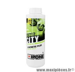 Huile Ipone 2 temps scoot city semi-synthèse vendu en 1L pièce pour Scooter, Mécaboite, Mobylette, Moto, Quad, Maxi Scooter