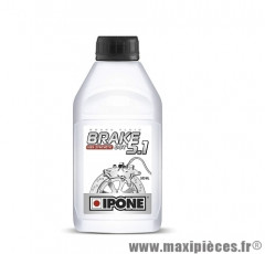 Liquide de frein Ipone dot 5.1 100% synthèse vendu en 500ml pièce pour Scooter, Mécaboite, Mobylette, Maxi Scooter, Moto, Quad