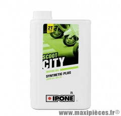 Huile Ipone 2 temps scoot city semi-synthèse vendu en 2L pièce pour Scooter, Mécaboite, Mobylette, Moto, Quad, Maxi Scooter