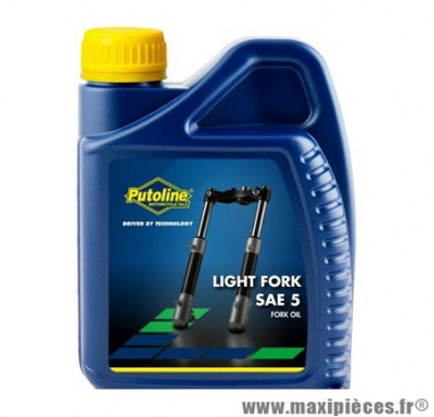 Huile fourche Putoline light sae 5 minérale vendu en 500ml pièce pour Scooter, Mécaboite, Mobylette, Maxi Scooter, Moto