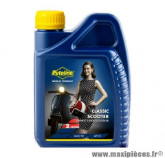 Huile moteur 2 temps Putoline classic scooter vendu en 1L - synthétique spéciale vespa/Lambretta pièce pour Scooter, Mécaboite, Mobylette, Moto, Quad, Maxi Scooter