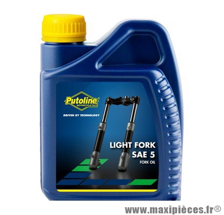 Huile fourche Putoline light sae 5 minérale vendu en 500ml pièce pour Scooter, Mécaboite, Mobylette, Maxi Scooter, Moto