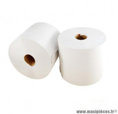 Lot de 2 bobines papier essuie mains blanc 100 % recyclé rouleau 300m (made in France)