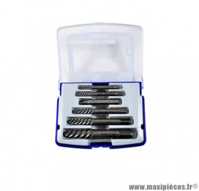 Coffret extracteurs pour goujons cassés et vis abîmées – 6 pièces Tivoly * Prix spécial !