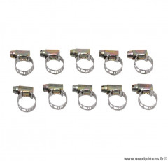 Collier de serrage metal ajoure 7x11 (sachet de 10) largeur 5mm pièce pour Scooter, Mécaboite, Mobylette, Maxi Scooter, Moto, Quad