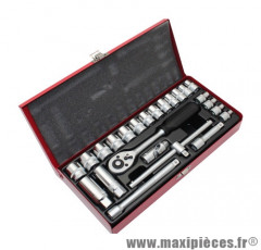 Coffret de 24 douilles 3/8 de 6 à 22mm + cliquet