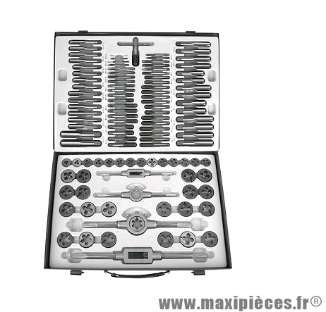 Coffret de 110 pièces tarauds + filieres (du m2 au m18)