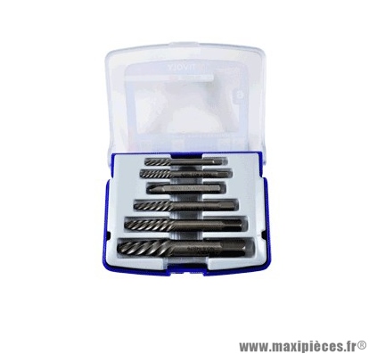 Coffret extracteurs pour goujons cassés et vis abîmées – 6 pièces Tivoly * Prix spécial !