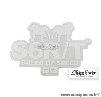 Sticker / Autocollant Stage 6 R/T Breed of Speed" couleur blanc 9,1x6,5cm