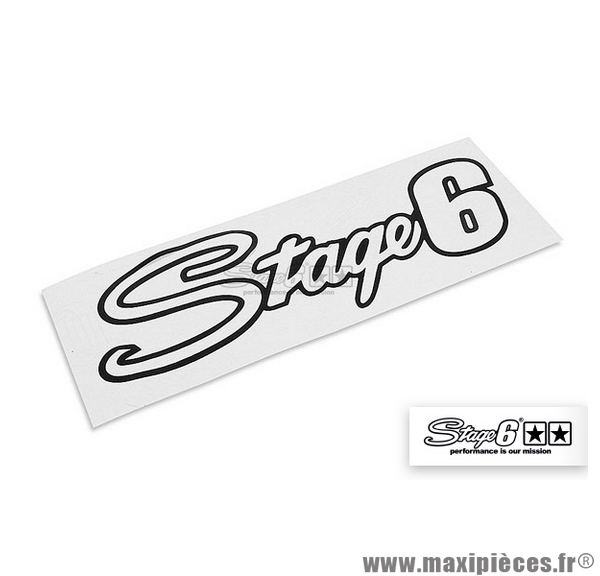 Sticker / Autocollant Stage 6 couleur noir 20x6cm, logo pré-découpé