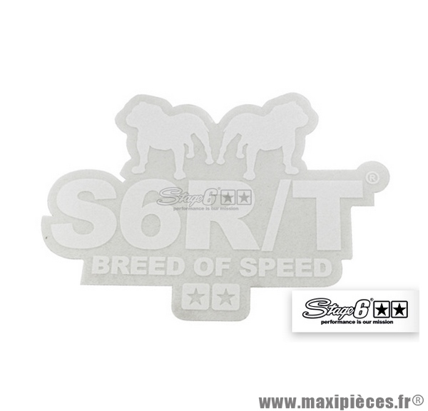 Sticker / Autocollant Stage 6 R/T Breed of Speed" couleur blanc 9,1x6,5cm