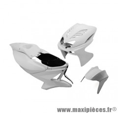 Kit carrosserie Replay (8 pièces) design blanc brillant pour scooter mbk nitro / yamaha aerox 1997>2012