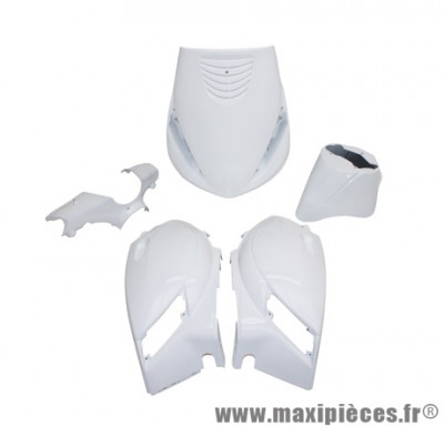 Kit carrosserie carénage blanc brillant pour piaggio zip 50cm³ (5 pièces)