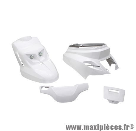 Kit carrosserie Replay (4 pièces avec kit éclairage) design édition blanc brillant pour scooter mbk booster / yamaha 50 bws après 2004