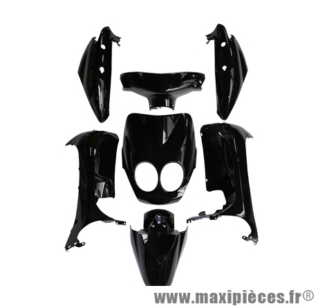 Kit carrosserie carenage (7 pièces) type origine noir pour scooter mbk ovetto / yamaha neos 2008>2011