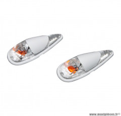 Paire d'éclairages décoration goutte d'eau fender transparent / blanc ampoule orange