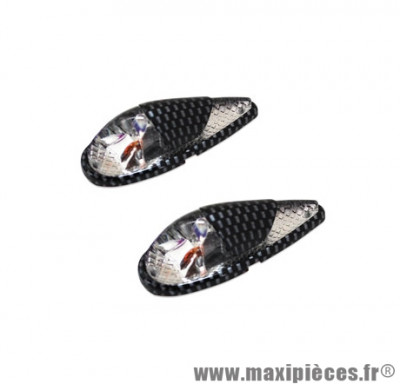 Paire d'éclairages décoration goutte d'eau fender transparent / carbone ampoule orange