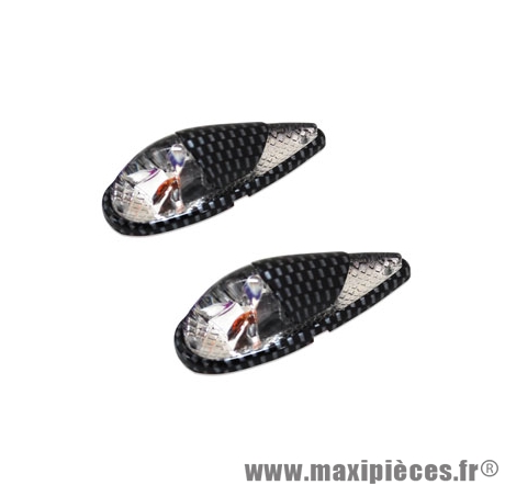 Paire d'éclairages décoration goutte d'eau fender transparent / carbone ampoule orange