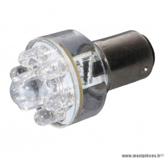 Ampoule / lampe 12v à leds 21 / 5w culot BAY15D multicolore (leds tournantes) (clignotant) * Déstockage !