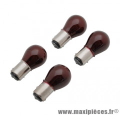 Ampoules / lampes x4 12v 21 / 5w norme p21 / 5w culot BAY15D standard rouge (feu arrière + stop)