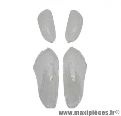 Cabochons clignotants x4 transparent avant + arrière pour scooter stalker