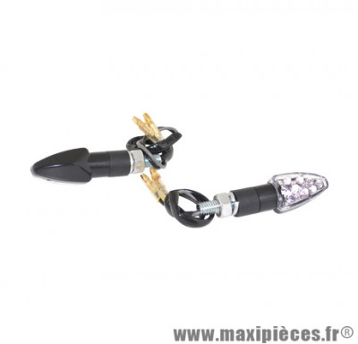 Clignotant mini winker noir / transparent homologué CE 8 leds