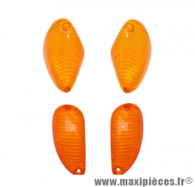 Cabochons clignotants x4 avant (comme nrg extreme mc3) + arrière (comme typhoon) orange pour scooter piaggio typhoon après 2006, nrg mc3
