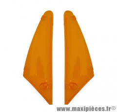 Paire de cabochons clignotants avant orange pour scooter peugeot buxy, zenith, speedake