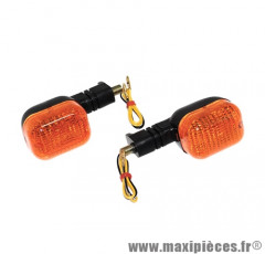 Paire de clignotants arrière orange / noir pour scooter peugeot tkr, trekker, squab