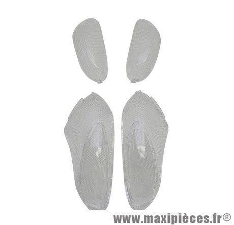 Cabochons clignotants x4 transparent avant + arrière pour scooter stalker