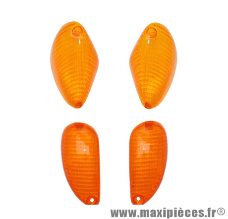 Cabochons clignotants x4 avant (comme nrg extreme mc3) + arrière (comme typhoon) orange pour scooter piaggio typhoon après 2006, nrg mc3